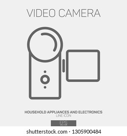 Video camera line icon