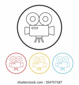 video camera line icon