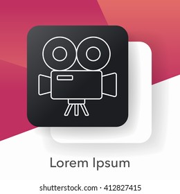 video camera line icon