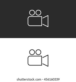 video camera line icon
