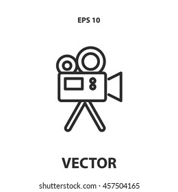 video camera line icon