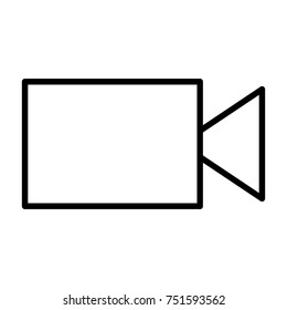 Video camera line icon. 96x96 vector symbol isolated on white background