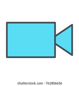 Video camera line icon. 96x96 vector symbol isolated on white background