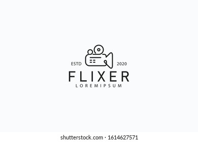 Video Camera line icon. Camcorder outline logo vector. emblem design