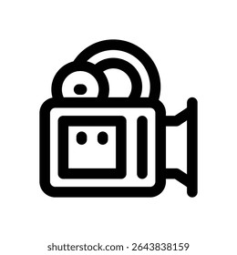 video camera line icon. Clean and minimalist vector icon for websites, mobile apps, presentations, and logos. Fully scalable and customizable for any project.