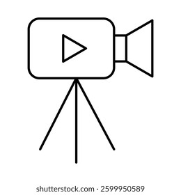 Video Camera Line Icon. Device, Technology, Smart Device, AI Line Editable Stroke Icons