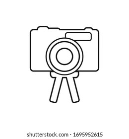 Video Camera Line Icon. Editable Vector EPS Symbol Illustration.