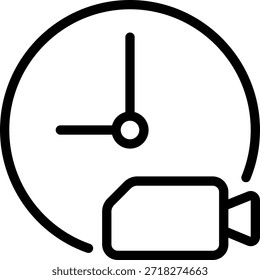 Video Vector de ilustración de icono de línea de cámara