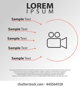 video camera line icon. camera infographics template