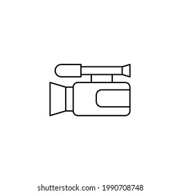 Icono de línea de cámara de vídeo aislado en fondo blanco