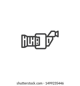 Video camera line icon. linear style sign for mobile concept and web design. Camera outline vector icon. Symbol, logo illustration. Vector graphics