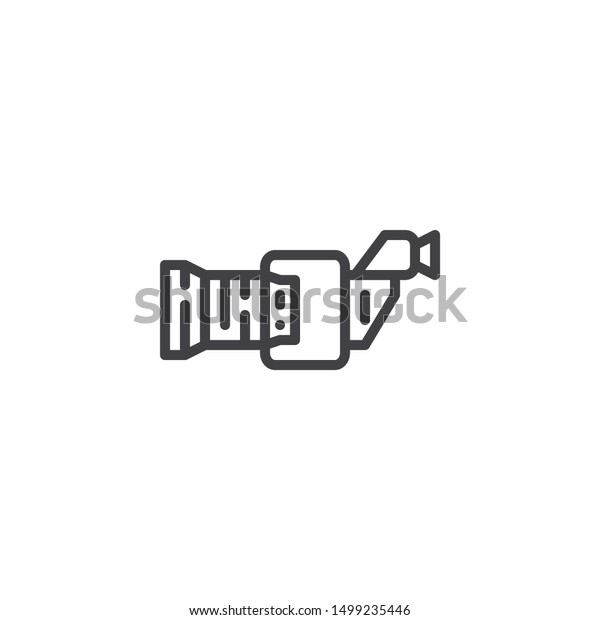 Video camera line icon. linear style sign\
for mobile concept and web design. Camera outline vector icon.\
Symbol, logo illustration. Vector\
graphics