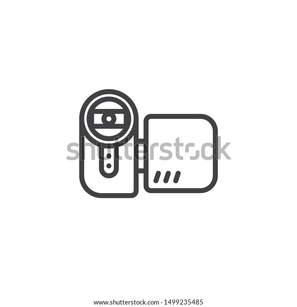 Video camera line icon. linear style sign\
for mobile concept and web design. Camcorder outline vector icon.\
Symbol, logo illustration. Vector\
graphics
