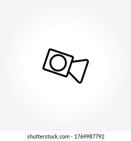Video camera line icon on white background