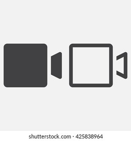 video camera line icon, outline and solid vector logo, linear pictogram isolated on white, pixel perfect illustration