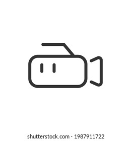 Symbol, Zeichen oder Symbol der Videokamera-Linie. Premium-Piktogramm im trendigen Rahmenstil. Videokamera Pixel perfekte Vektorsymbol einzeln auf weißem Hintergrund. 
