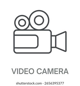 Video Icono De La Línea De La Cámara, Ilustración Simple Del Símbolo Del Esquema Del Diseño Del Estilo Para Los Logotipos Y Más