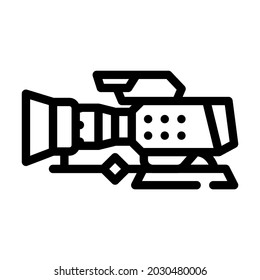 video camera line icon vector. video camera sign. isolated contour symbol black illustration