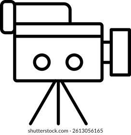 Video Camera Line Icon Vector Design