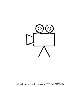 
Video Camera Line Style Icon Design