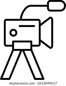 Video Camera Line Vector Icon Design