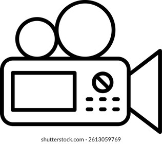 Video Camera Line Vector Icon Design