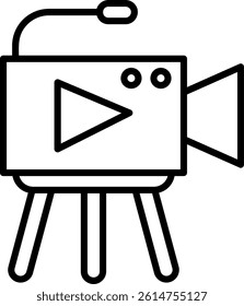Video Camera Line Vector Icon Design