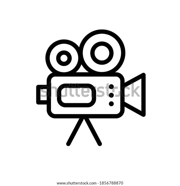 video camera\
line vector icon, vector\
illustration