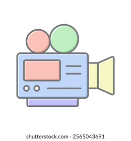 Video Camera lineal color icon , vector, pixel perfect, illustrator file