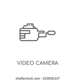 Video camera linear icon. Modern outline Video camera logo concept on white background from Electronic Devices collection. Suitable for use on web apps, mobile apps and print media.