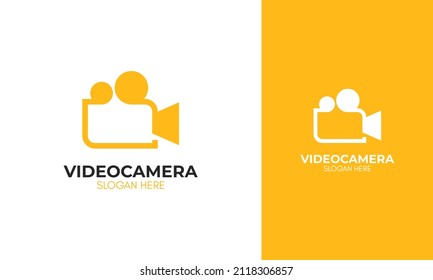 Diseño del logotipo de la cámara de vídeo. Logotipo para la industria de producción o estudio