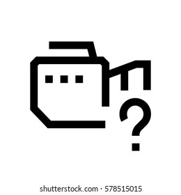 Video camera mini line, icon, background and graphic. The icon is black and white, linear  flat, vector, pixel perfect, minimal, suitable for web and print. 
