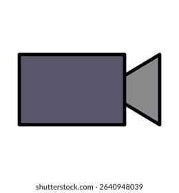 Video Camera Movie Recorder Vector Icon Set - Film, Production, Media, Entertainment, Outline, Flat, Editable Line Weight