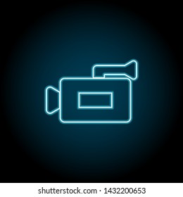 video camera neon icon. Simple thin line, outline vector of universal icons for UI and UX, website or mobile application