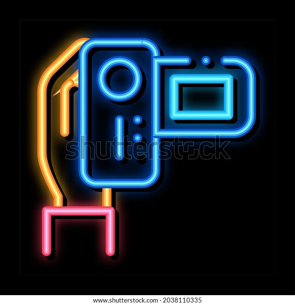Video Camera Neon Light Sign Vector Stock Vector (Royalty Free