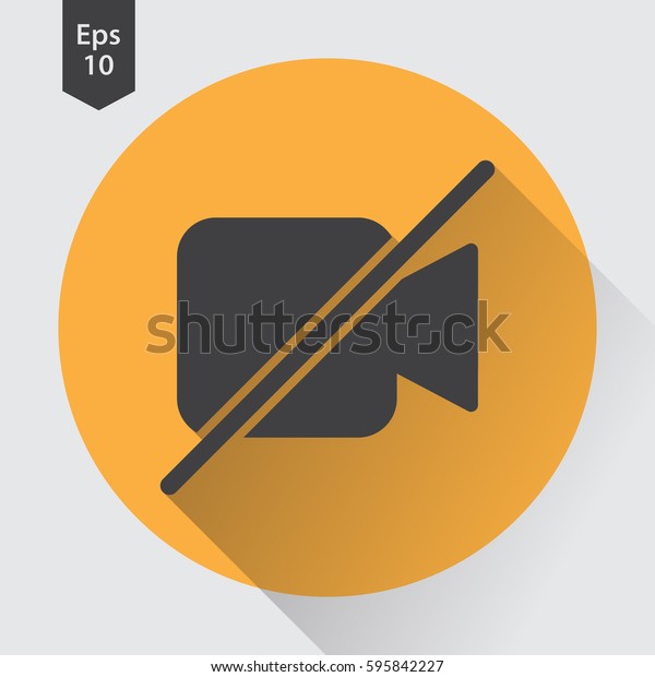 Video Camera Off Flat Icon Simple Stock Vector Royalty Free 595842227