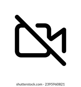 Video camera off icon. Simple vector sign