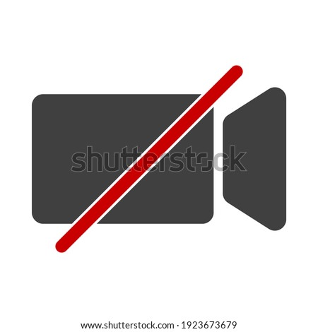 Video camera off symbol for video conferencing concept in vector icon