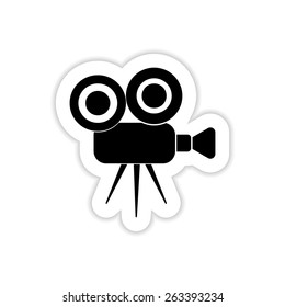 Video camera on a white background with shadow