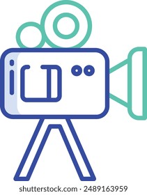video camera outline color vector illustration