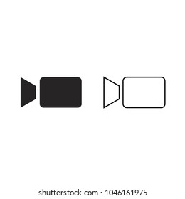 video camera outline and fill vector icons