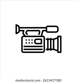 video camera outline icon. documentation black line illustration.