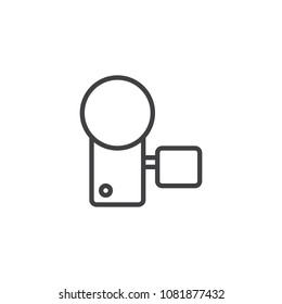 Video camera outline icon. linear style sign for mobile concept and web design. Digital video camera device simple line vector icon. Camcorder symbol, logo illustration. Pixel perfect vector graphics