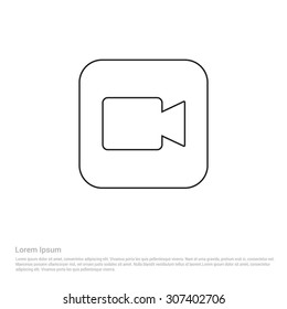 Video Camera Outline Icon - Vector Illustration - Flat pictogram icon