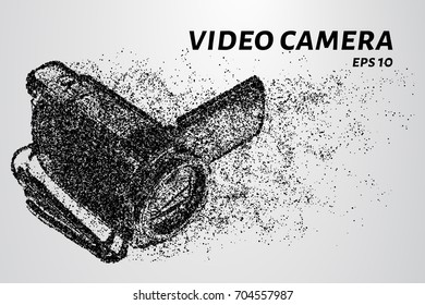 Video camera of particles. The video camera consists of dots and circles. Vector illustration.