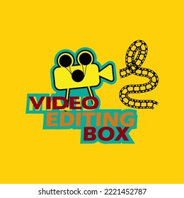 The video camera pic with colorful texture and yellow background