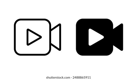 Video camera with play button icon in generic design