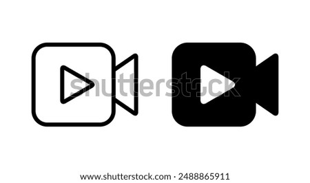 Video camera with play button icon in generic design