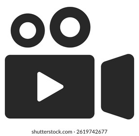 Video camera with play icon.