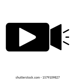 Video camera play icon design. Video camera icon in trendy flat style design. Vector illustration.